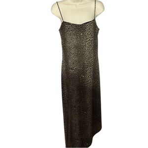 Arianna by Rachel Kaye large animal print metallic threading asymmetrical hem